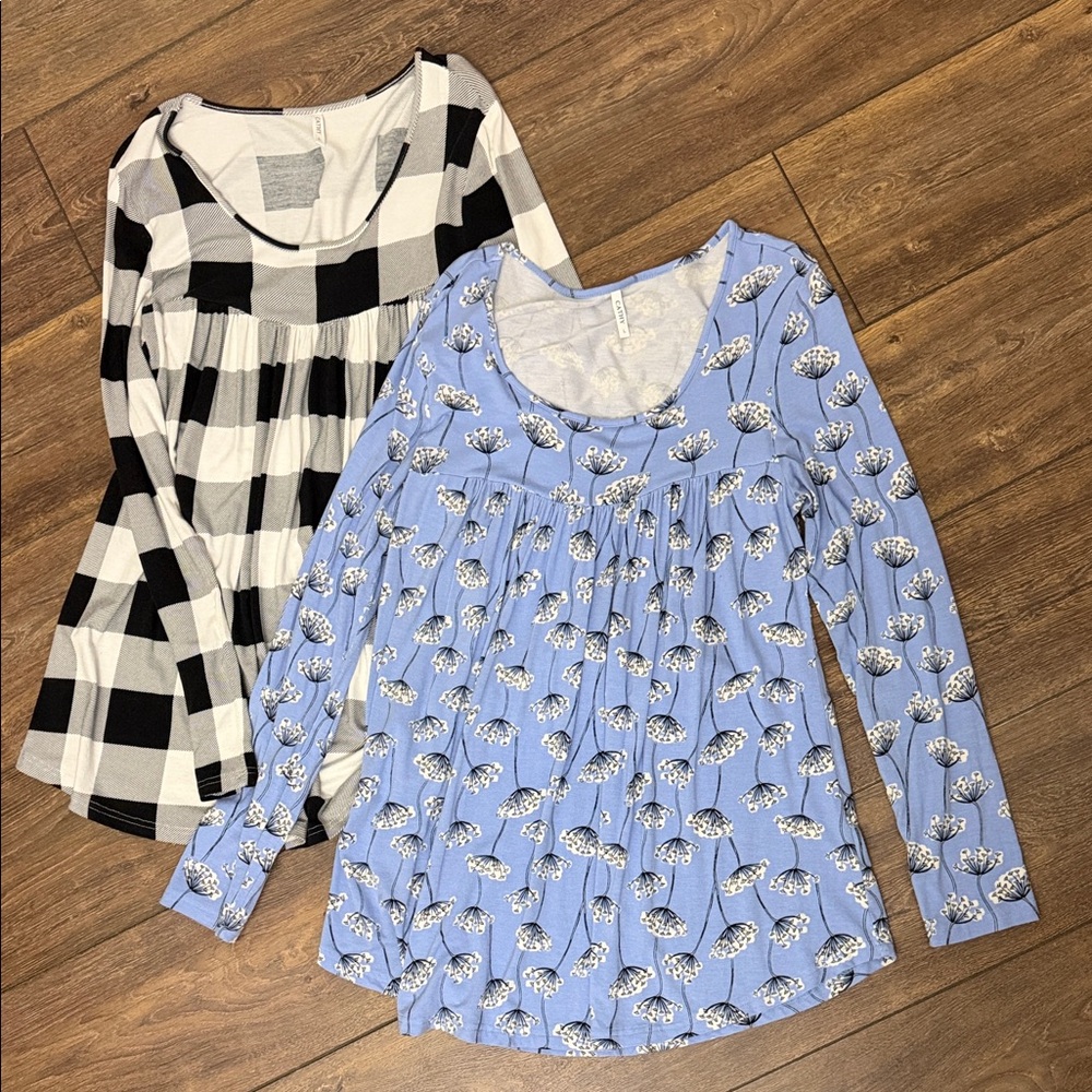 Pair of Cathy Tunic Tops, Size L
